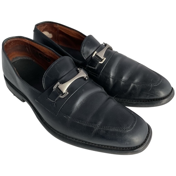 Allen Edmonds Burbank Black Leather Italian Horsebit Loafers Men’s Size 8.5 E - Picture 1 of 16